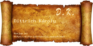 Dittrich Károly névjegykártya