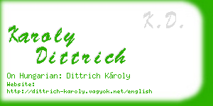 karoly dittrich business card