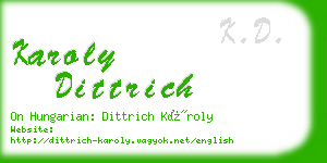 karoly dittrich business card